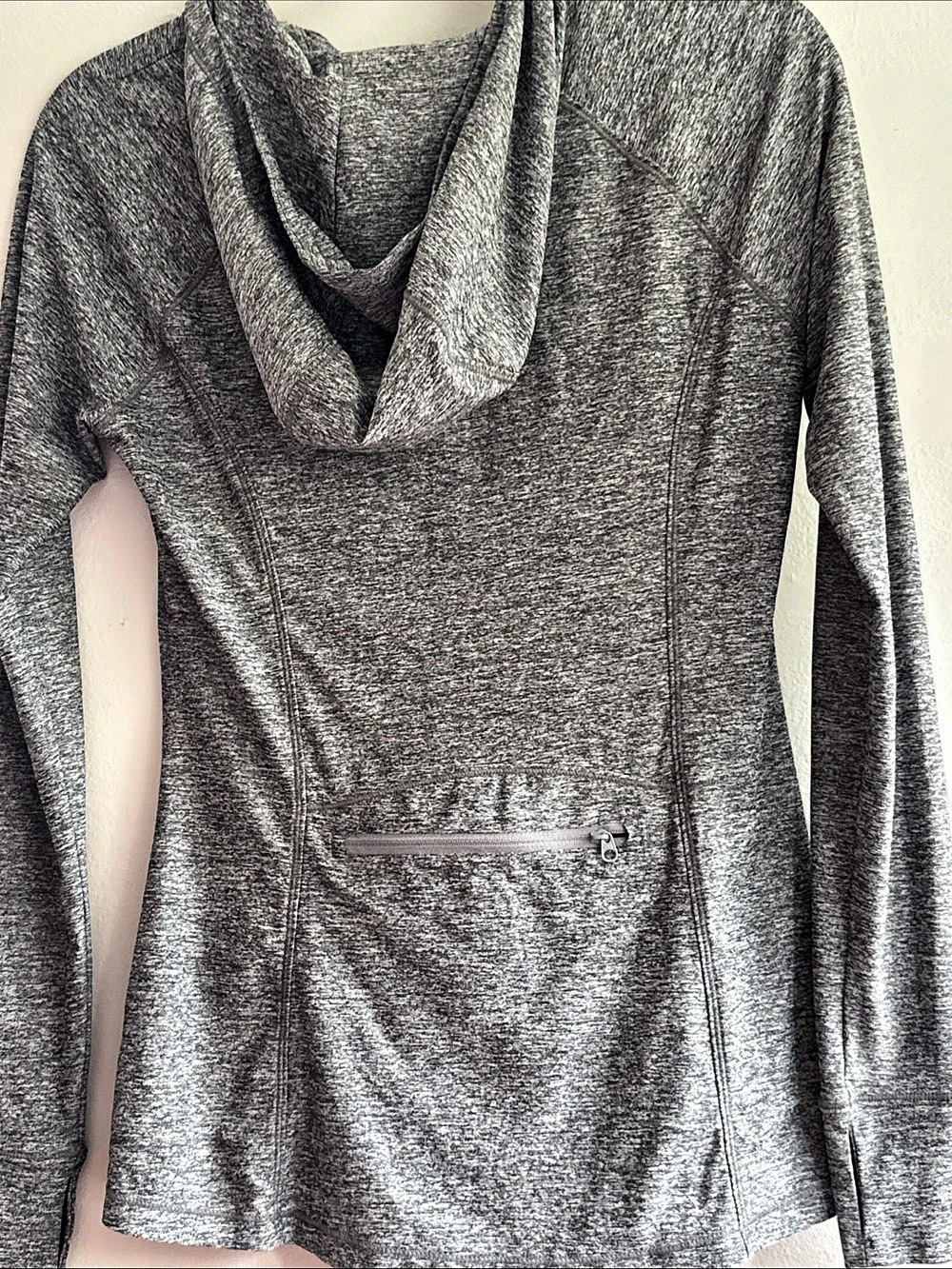 Athleta Pacifica Crosscurrent Ruched Zip Front Hoodie in Gray Small Like New
